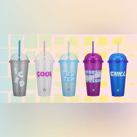 Set of 5 Starbucks Summer 2024 Dome Lid Reusable Cold Cups 24oz Each 🆕 - Picture 7 of 7